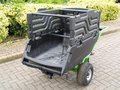 <b>Etesia MRM Monikäyttökärry</b><br>Etesia MRM kärry takalaita auku lisälaitojen kera. Kuvassa näkyy takalaitana toimiva, rullattava verkko kun lisälaidat on asennettu