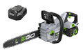 Ego Power plus CS1410E settinä akkuineen ja latureineen